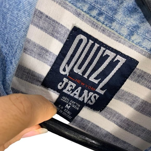 Vintage 90s Stars and Stripes Americana Button Up Long Sleeve Top Medium - Picture 4 of 8